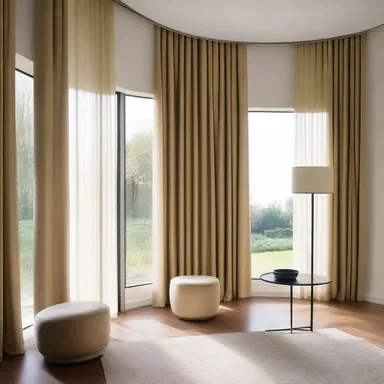 The tussah silk curtains added an elegant touch to the modern interior design of the house.