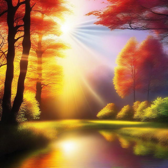 A digital art piece that captures a bright and radiant light