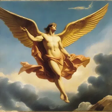 The latent content behind the dream of flying depicted in ancient Greek mythology may represent the desire for human beings to conquer the skies.