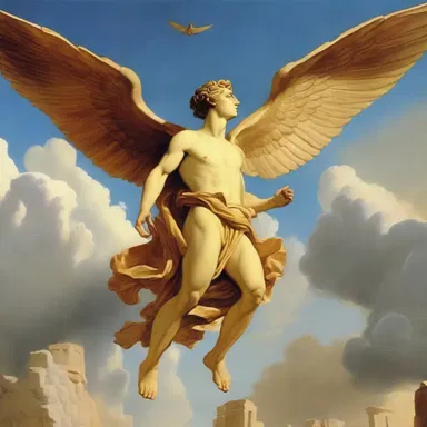 The latent content behind the dream of flying depicted in ancient Greek mythology may represent the desire for human beings to conquer the skies.