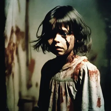 The horror movie used symbolism to explore the latent content of repressed childhood trauma experienced by the main character.
