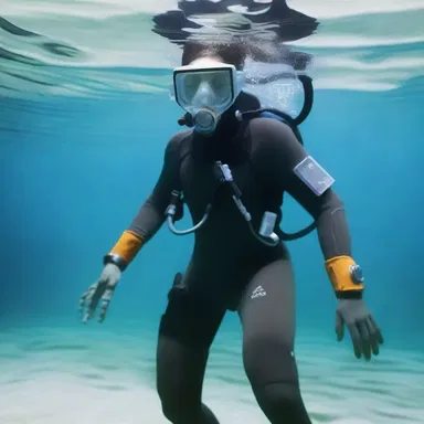 In the futuristic world of the novel, humans have developed suits with enhanced permeability that allow them to breathe underwater.