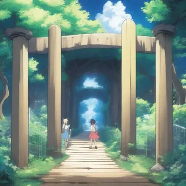 The anime depicts a magical barrier with low permeability, making it difficult for the characters to pass through and escape danger.