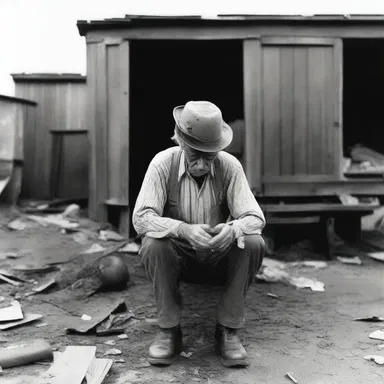 During the Great Depression, many people were left distraught and desperate as they struggled to find work and provide for their families.