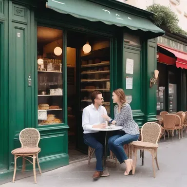 The couple haphazardly stumbled upon a quaint little café while exploring the streets of Paris.