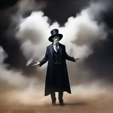 The magician haphazardly waved his wand, conjuring up a cloud of shimmering dust that transformed into a magical creature.