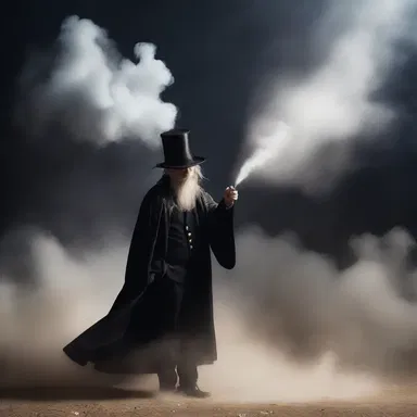 The magician haphazardly waved his wand, conjuring up a cloud of shimmering dust that transformed into a magical creature.
