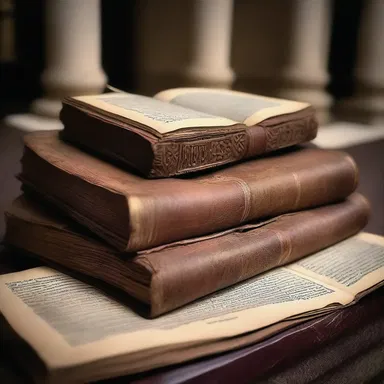 The sacred scriptures were stacked haphazardly on the altar, showing a lack of reverence and care.