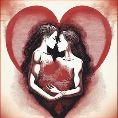 In their passionate embrace, they felt their hearts beat as one, like the vena cava carrying their love back to the center of their beings.