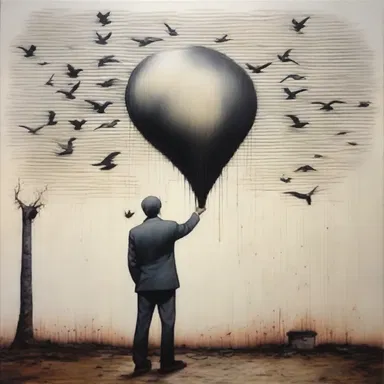 The artist painted a thought-provoking piece that was filled with ponderable symbolism.