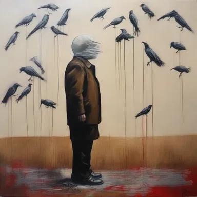 The artist painted a thought-provoking piece that was filled with ponderable symbolism.