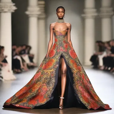 The fashion designer showcased a unique collection with extravagant and ponderable designs.