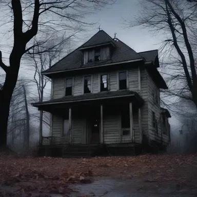 The horror movie depicted a haunted house with a dark and ponderable secret.