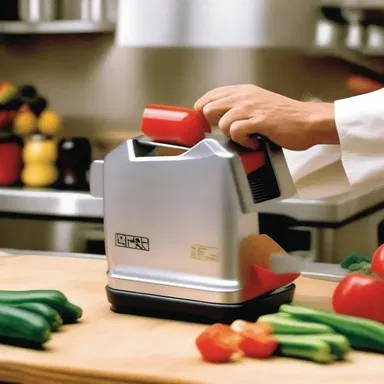 The dicer was featured in a scene in the movie where the chef used it to cut vegetables quickly and efficiently.
