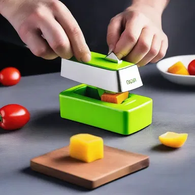 The trendy chef showcased the dicer as not just a practical kitchen tool, but also a stylish accessory matching the latest fashion trends.