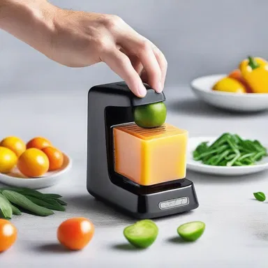 The trendy chef showcased the dicer as not just a practical kitchen tool, but also a stylish accessory matching the latest fashion trends.