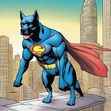 In the comic book series, the superhero's loyal watchdog protected the city from criminals.