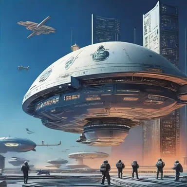 In the science fiction novel, a futuristic high-tech watchdog patrolled the outer space station protecting it from intruders.