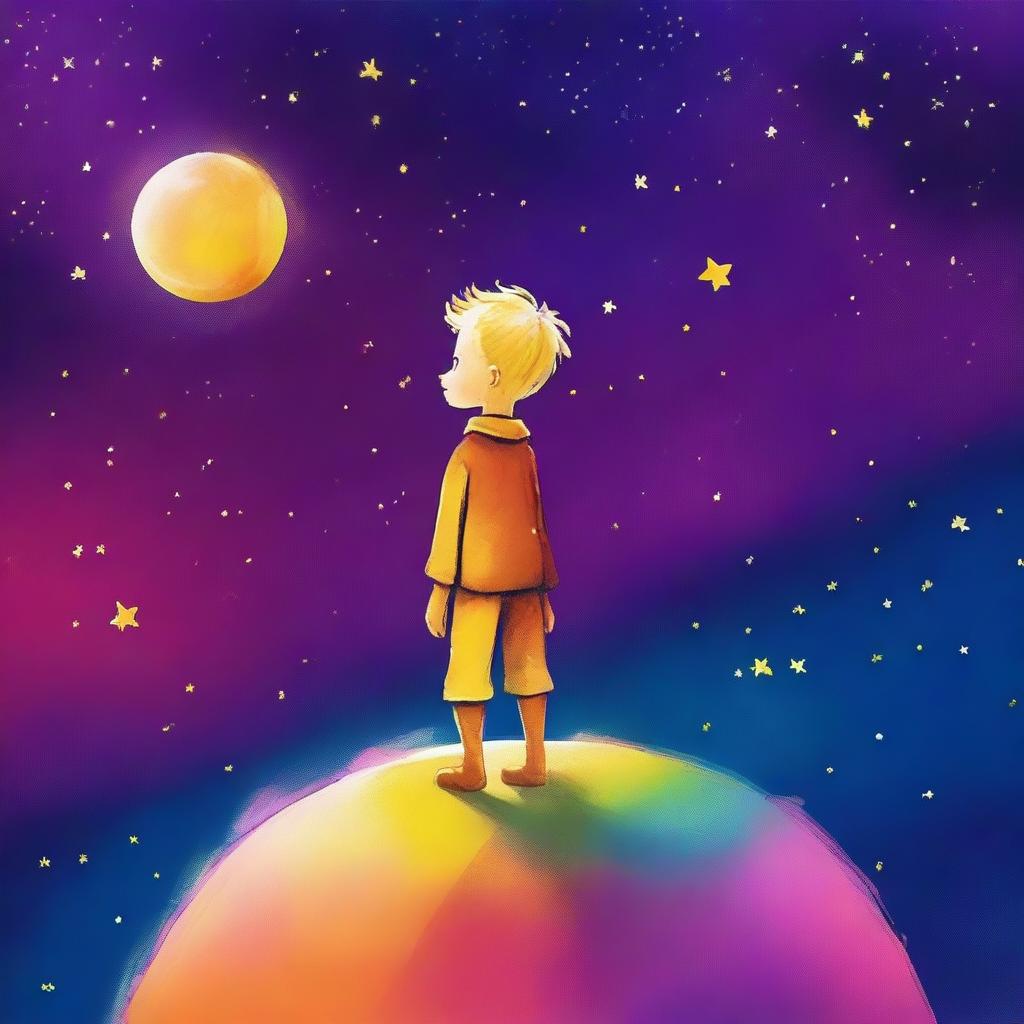 A digital art representation of 'The Little Prince', the iconic character from Antoine de Saint-Exupéry's novel