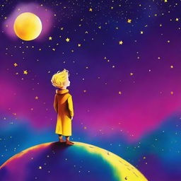 A digital art representation of 'The Little Prince', the iconic character from Antoine de Saint-Exupéry's novel