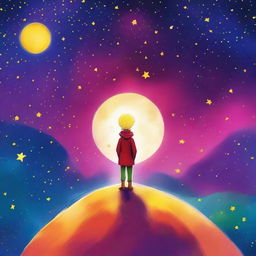 A digital art representation of 'The Little Prince', the iconic character from Antoine de Saint-Exupéry's novel