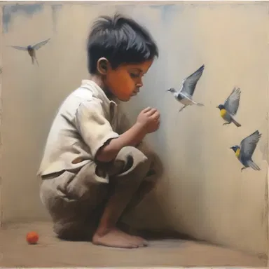 The painter captured the innocence and vulnerability of the eyas in his artwork.