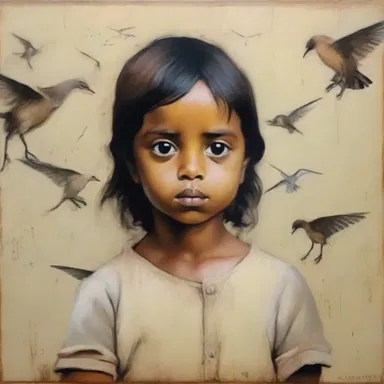 The painter captured the innocence and vulnerability of the eyas in his artwork.