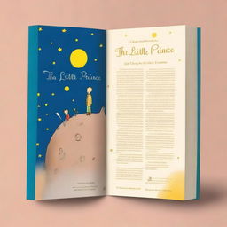 A high-quality digital art representation of the dust jacket for 'The Little Prince'