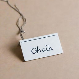 A name tag with the name 'Ghaith' clearly displayed in elegant, bold letters.