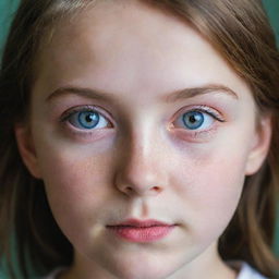 A vivid portrait of a girl named Helen, capturing her unique features and the brightness in her eyes that spell out her name.