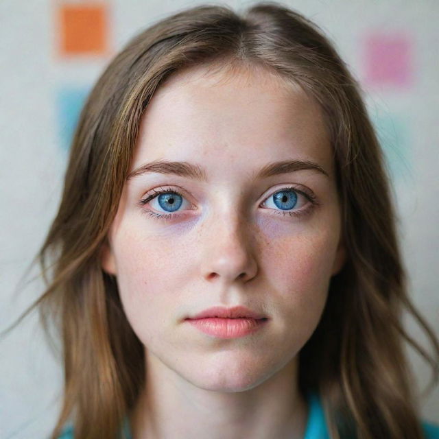 A vivid portrait of a girl named Helen, capturing her unique features and the brightness in her eyes that spell out her name.