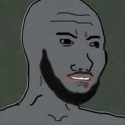 A high-quality digital art piece featuring UFC fighter Jon Jones depicted as a Wojak meme character