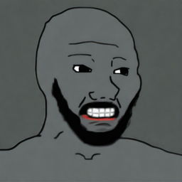 A high-quality digital art piece featuring UFC fighter Jon Jones depicted as a Wojak meme character