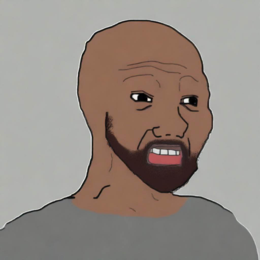 A high-quality digital art piece featuring UFC fighter Jon Jones depicted as a Wojak meme character