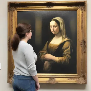 Sarah viewed the painting with a mental reservation, unsure if she truly appreciated the artist's message.