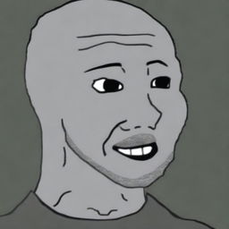 An image in the style of a Wojak meme, featuring the character Drake