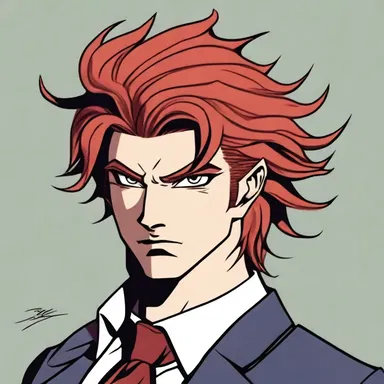 The character's ruddy hair added to his fierce and passionate personality.