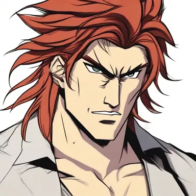 The character's ruddy hair added to his fierce and passionate personality.