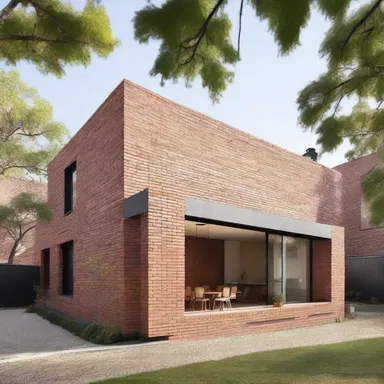 The architect used ruddy bricks to create a warm and inviting facade.