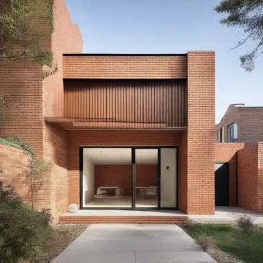 The architect used ruddy bricks to create a warm and inviting facade.