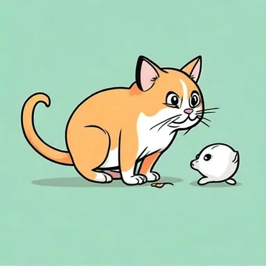 Why did the cat pursue the mouse? Because it had a bone to pick with him!