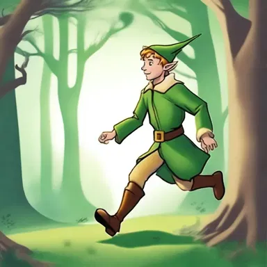The protagonist, a pursued elf, uses their secret magical powers to disappear into thin air whenever they are being chased.