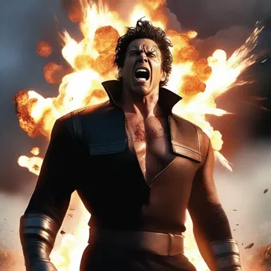 The main character's wroth reaction to the villain's actions caused a powerful explosion.