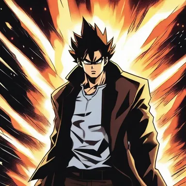 The main character's wroth reaction to the villain's actions caused a powerful explosion.