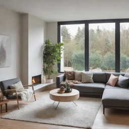 A detailed image of a cozy and beautifully decorated interior of a modern home