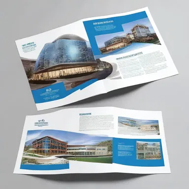 The brochure design for the new building showcased the use of photo-offset for printing vibrant and detailed blueprints.