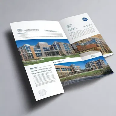 The brochure design for the new building showcased the use of photo-offset for printing vibrant and detailed blueprints.