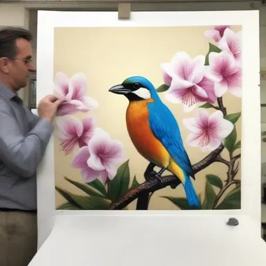 The artist incorporated photo-offset printing technique to create a series of high-quality reproductions of their original paintings.