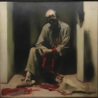 The artist's painting depicts the morbidity of a particular disease, capturing the suffering and anguish of those affected.