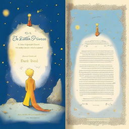 A detailed digital art image showcasing the dust jacket of 'The Little Prince'